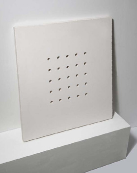 sculpture plaster slab with holes